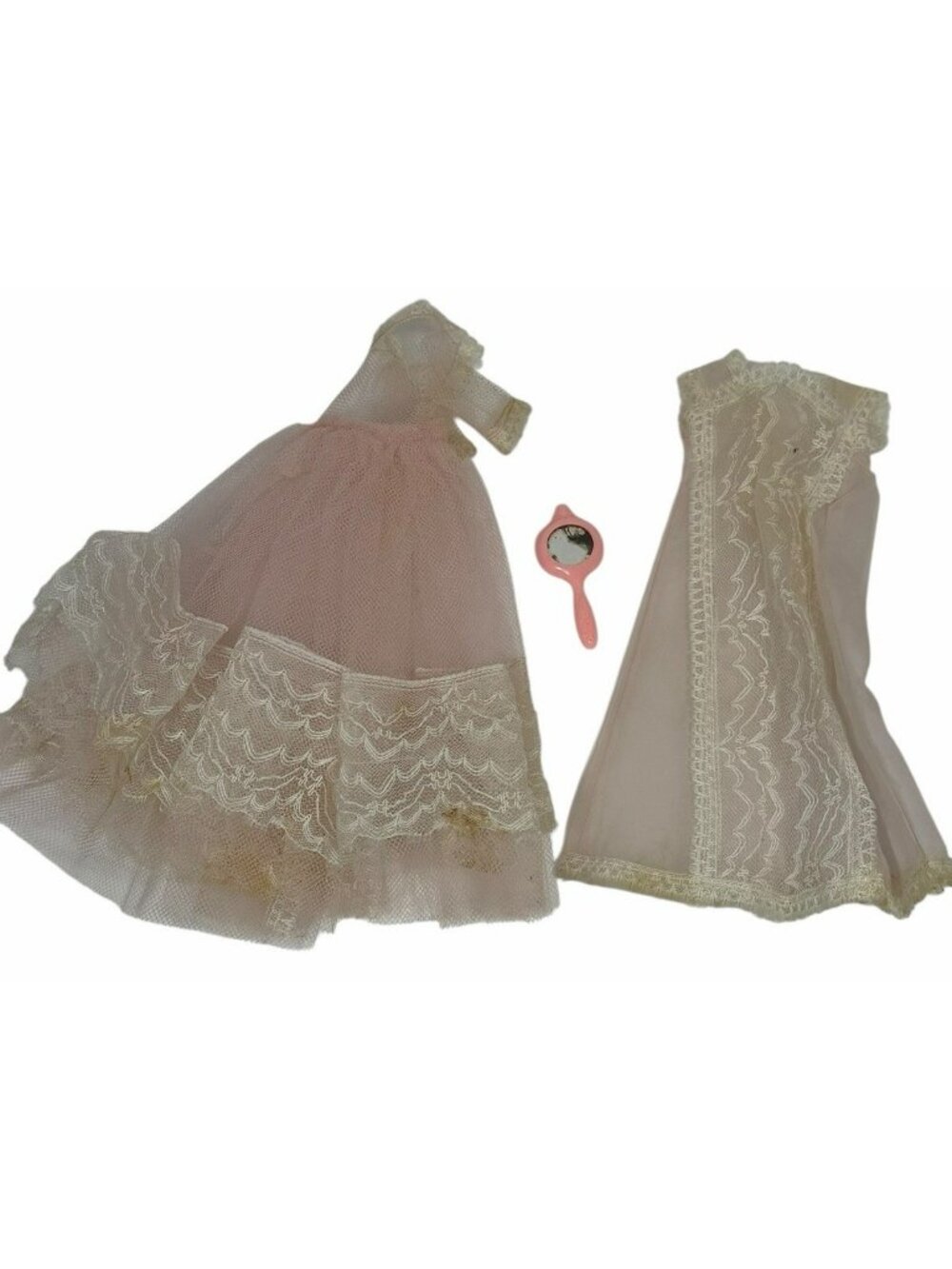 TAGGED Vintage 1950s Little Miss Revlon 10.5" Doll #9176 Pink Lace Hostess Gown